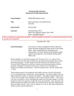 Ethics and Values in the Public Service