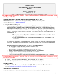Statistics for Public Administrators