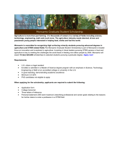 Monsanto Graduate Student Scholarship