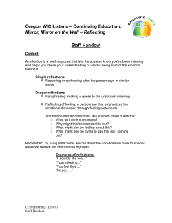 Mirror, Mirror on the Wall. Reflecting - Oregon WIC Staff Handout