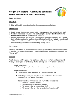 Mirror, Mirror on the Wall. Reflecting - Oregon WIC Facilitation Guide