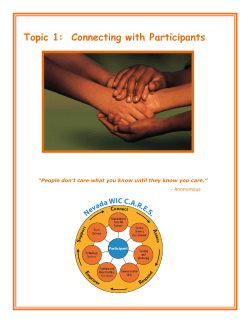 Connecting with Participants - Nevada WIC