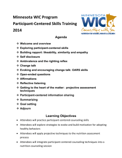 Participant Centered Skills Training - Handouts (PDF)