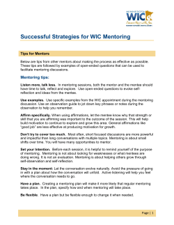 Tips for WIC Mentors (PDF)