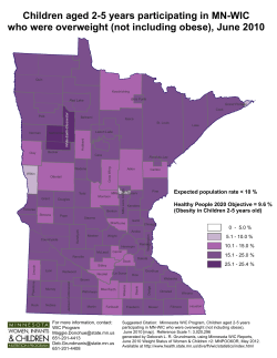 Children aged 2-5 years participating in MN WIC who were overweight (not including obese), June 2010 (PDF)