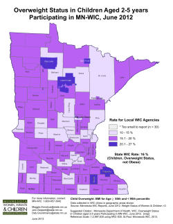 Overweight Status in Children Aged 2-5 Years Participating in MN WIC, June 2012 (PDF)