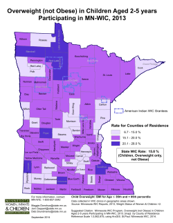 Overweight (not Obese) in Children Aged 2-5 Years Participating in MN WIC, 2013 (PDF)