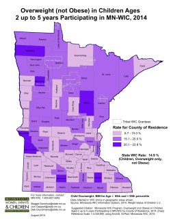 Overweight (not Obese) in Children Aged 2 up to 5 Years Participating in MN WIC, 2014 (PDF)