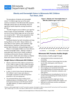 Obesity and Overweight Status in Minnesota WIC Children Fact Sheet, September 2015 (PDF)