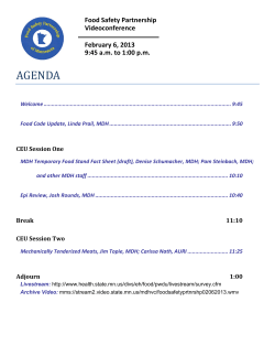 February 6, 2013 - FSP Meeting Agenda (PDF: 161KB/1 page)