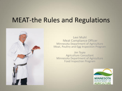 Meat Rules and Regulations Levi Muhl and Jim Topie, MDA (PDF: 1.7MB/32 pages)
