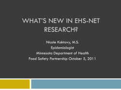 EHS-Net Recent Studies and Findings Nicole Koktavy (PDF: 947KB/41 pages)
