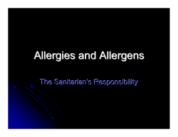 Allergies and Allergens: The Sanitarian's Responsibility, Mike Nordos, MDH (PDF: 105KB/12 pages)
