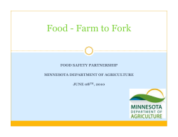 Presentation: Food - Farm to Fork, Part 2, Jim Topie, MDA (PDF: 247KB/32 pages)