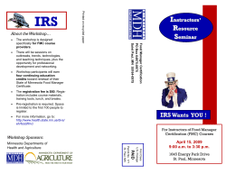 FMC Instructors Workshop Brochure (PDF: 144KB/2 pages)