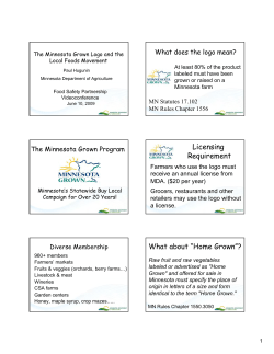 Presentation: The Minnesota Grown Logo and Local Foods Movement (PDF: 123KB/3 pages)