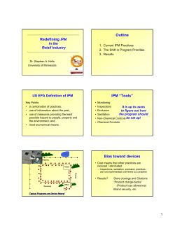 Presentation: Redefining IPM in the Retail Industry, Stephen Kells, University of Minnesota (PDF: 727KB/4 pages)