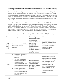 Selecting Which Well Child Visits to do a Postpartum Depression Screen (PDF)