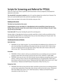 Scripts/Words to Use in Screening for Postpartum Depression in a Pediatric Setting (PDF)