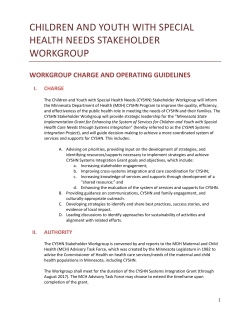 CYSHN Stakeholder Workgroup Charge and Operating Guidelines (PDF)