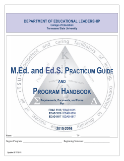 2015-2016 M.Ed./Ed.S Practicum Guide