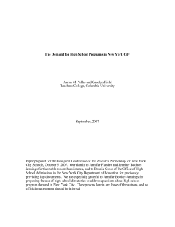 The demand for high school programs in New York City