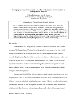 Developing New Roles for Research in New Policy Environments