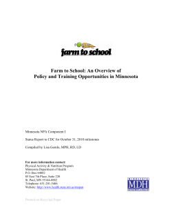 Farm to School: An Overview of Policy and Training Opportunities in Minnesota