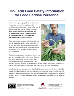 On-farm food safety information for K-12 food service personnel