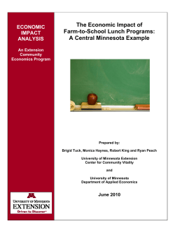 The Economic Impact of Farm-to-School Lunch Programs: A Central Minnesota Example