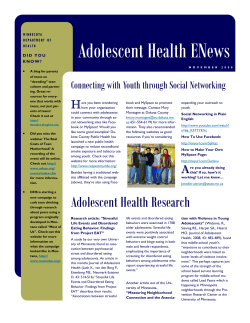 November 2008 Adolescent E-Newsletter (PDF: 606KB/5 pages)