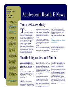 January 2009 Adolescent E-Newsletter (PDF: 395KB/5 pages)