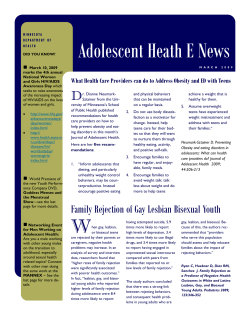March 2009 Adolescent E-Newsletter (PDF: 430KB/5 pages)