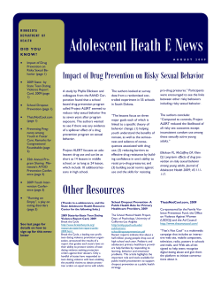 August 2009 Adolescent E-Newsletter (PDF: 307KB/5 pages)