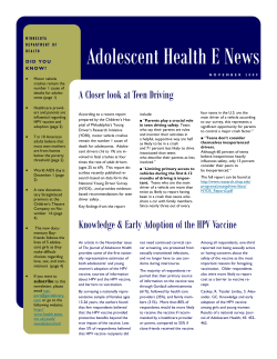 November 2009 Adolescent E-Newsletter (PDF: 405KB/5 pages)