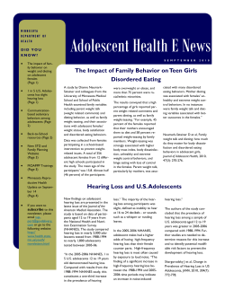 September 2010 Adolescent E-Newsletter (PDF: 390KB/5 pages)