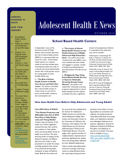 October 2010 Adolescent E-Newsletter (PDF: 514KB/5 pages)
