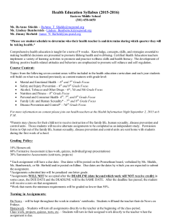 Health Education Syllabus
