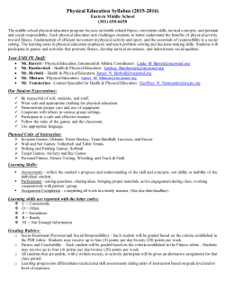 Physical Education Syllabus&nbsp;