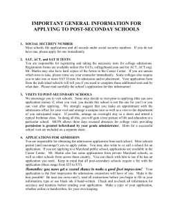 Information for Applying to Post-secondary Schools