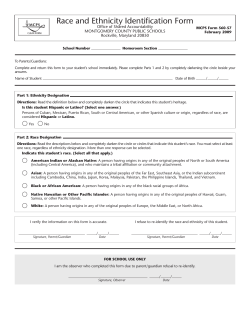 Race and Ethnicity Form