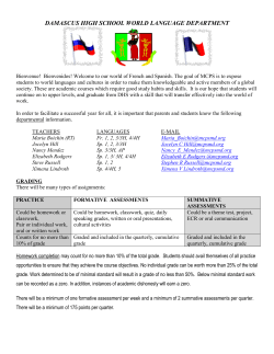 Grading Policy for World Languages