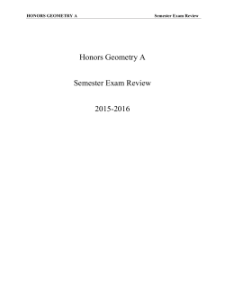 HonorsGeometry Semester A Study Guide 