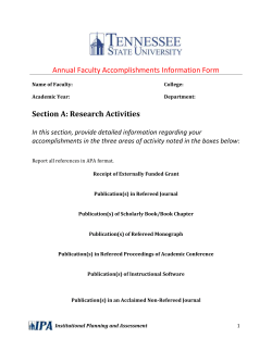 Annual Faculty Accomplishment Form