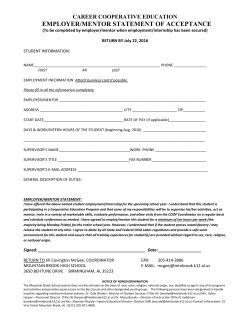 Statement of Acceptance - Due: July 22