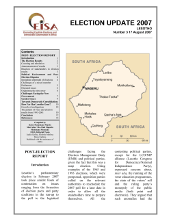 ELECTION UPDATE 2007 LESOTHO 17 AUGUST 2007