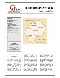 ELECTION UPDATE 2007 LESOTHO 31 MARCH 2007