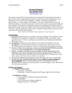 Syllabus - Adv Spanish III