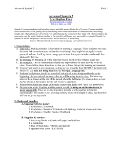 Syllabus - Adv Spanish II