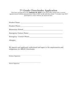 7th Grade Cheerleader Application